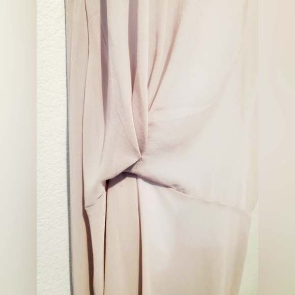 ZARA Chiffon Draped Sheer Asymmetrical Teost Side 1920s Vibe Midi Slip Dress - Picture 4 of 7